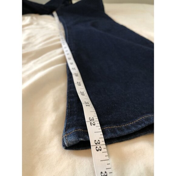 Express Women's 70s Flare Mid Rise Jeans 12R Blue Dark Wash y2k Cotton Blend - Picture 9 of 9